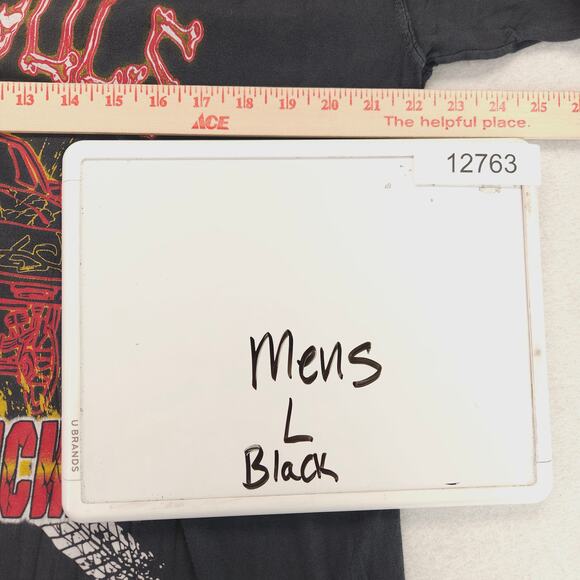 Lost Souls Revenge Trucking Company Crew Neck Graphic T Shirt Mens Size L Black - Picture 7 of 9